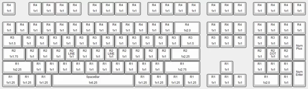 Keyboard Key Size