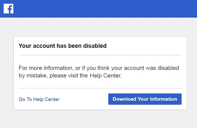 Why is My Facebook Account Disabled?