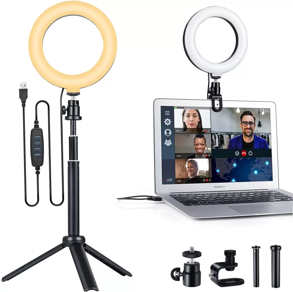 Use a LED video light for video conferencing