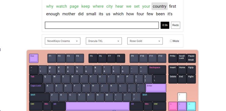 Typing Test Features On Mechanical Keyboard Simulator