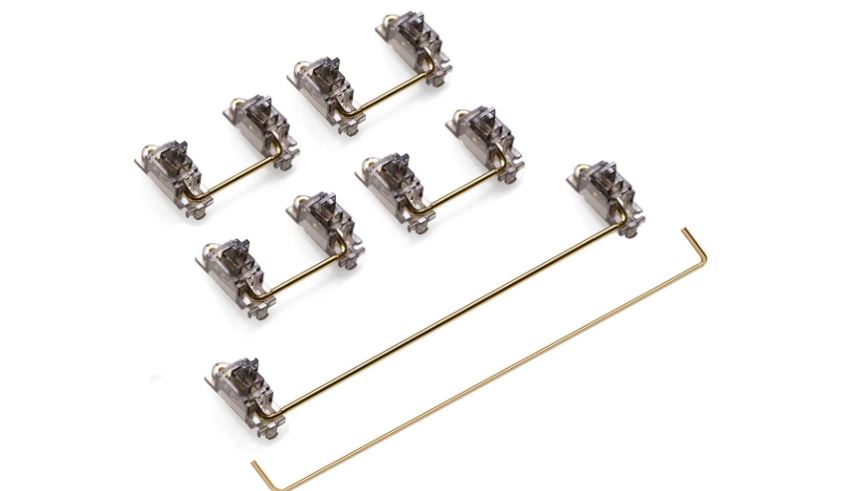 DUROCK V1 Translucent Smokey Gold Plated PCB Screw-in Stabilizers