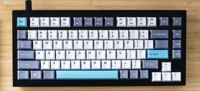 Dye-Sub PBT Keycap Set - Grey White Blue
