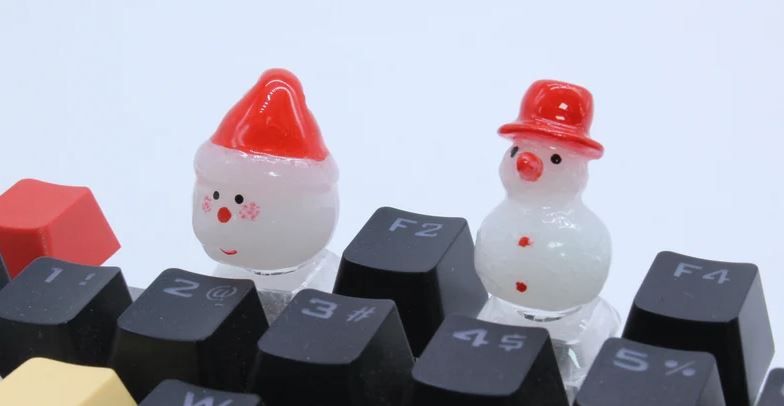 Christmas Themed Transparent Keycaps SnowDolls