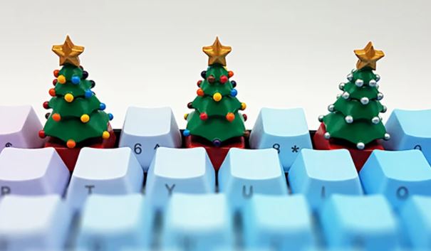 Christmas Tree Keycaps Handmade Resin Custom Artisan