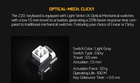 LK Optical Clicky Switches