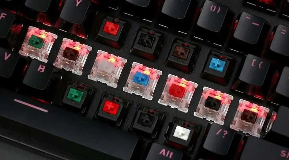 Different types of Mechanical Switches by Color