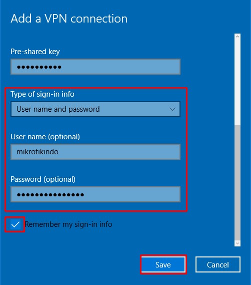 L2TP VPN Client Windows 10