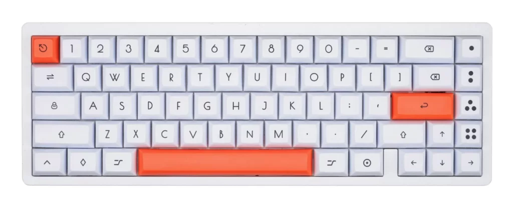KBDFans White Orange KAT Profile Dye Sub PBT Keycaps