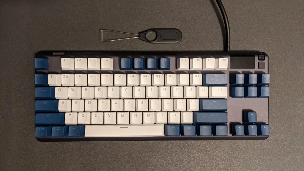 Happy Dark Blue and White Keycaps